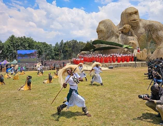 Intore dancers performing at a cultural festival in Rwanda